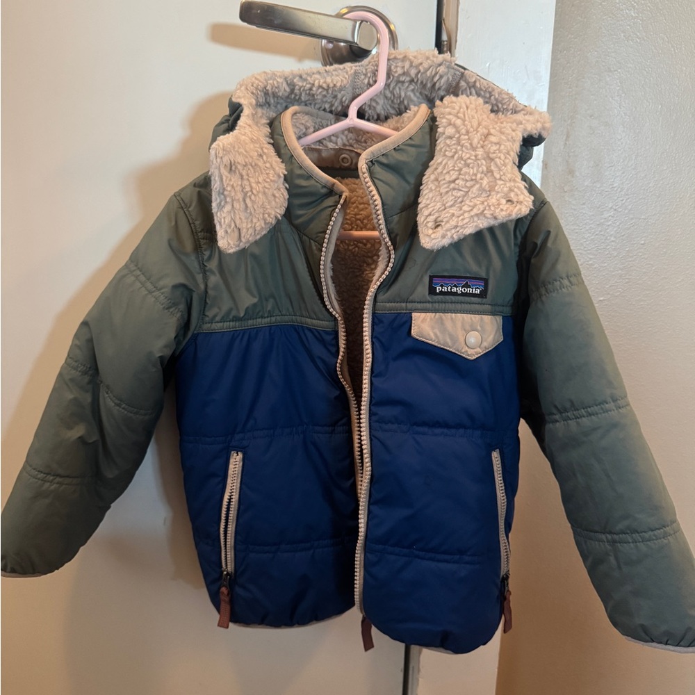 Patagonia Kids' Two-Tone Puffer Jacket with Hood